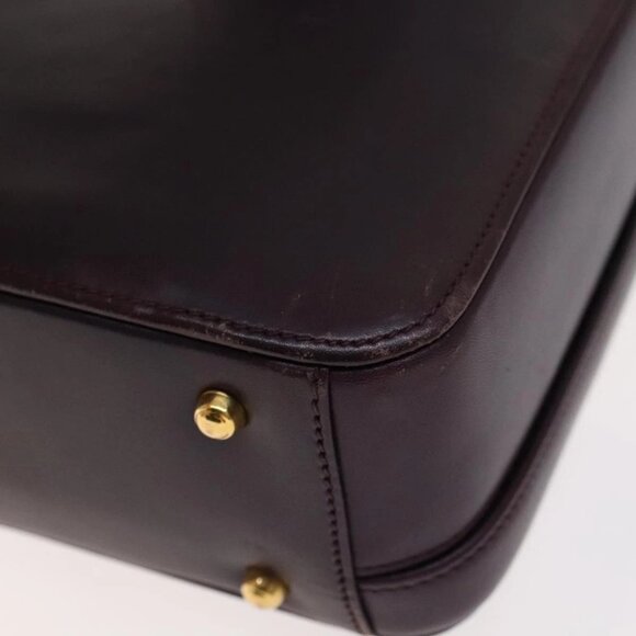 GUCCI Hand Bag Leather 2way Purple Gold Auth 107260 - Picture 4 of 16